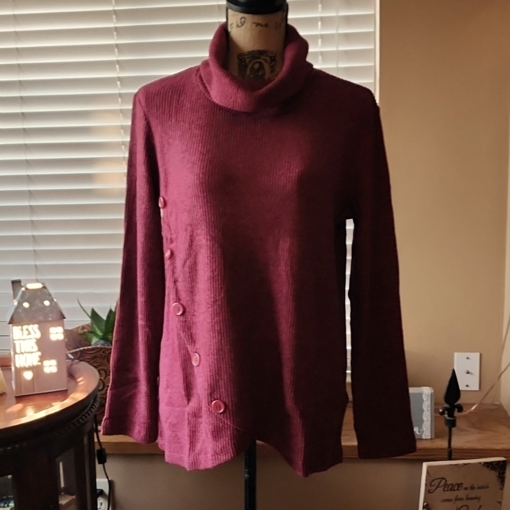 Cowl Neck Button Detail Sweater Top XL NWT 2 AVAILABLE